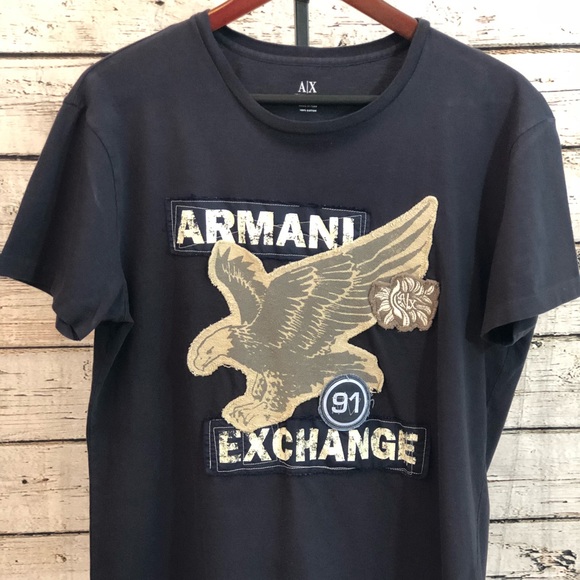 armani exchange navy blue shirt